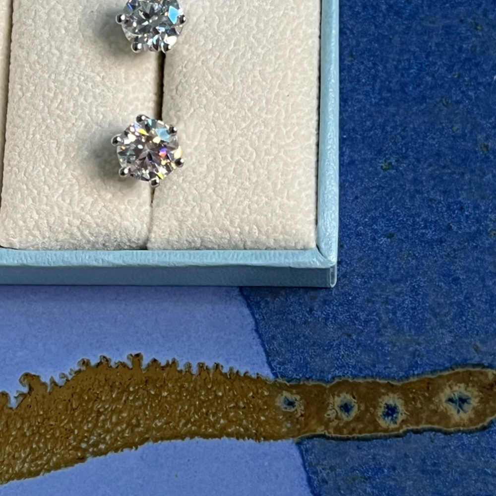 Diamond 4 ct tw round brilliant cut lab grown stud diamond earrings certified - Picture 9 of 12